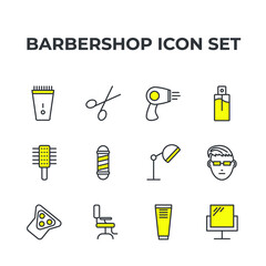 barbershop set icon, isolated barbershop set sign icon, vector illustration