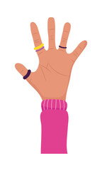 hand with colorful rings