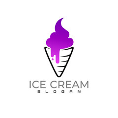 Cute ice cream vector illustration with simple design