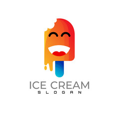 Ice cream logo stock vector, cartoon image