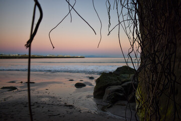 Fototapeta premium sunset over the river