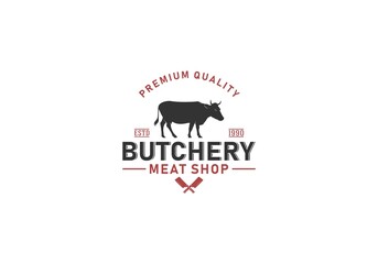 Butchery - logo concept. Butcher shop logo. in white background