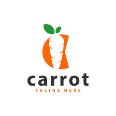 carrot vegetable illustration logo with letter C