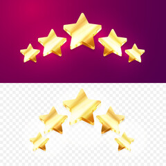 3d five gold stars customer product rating review