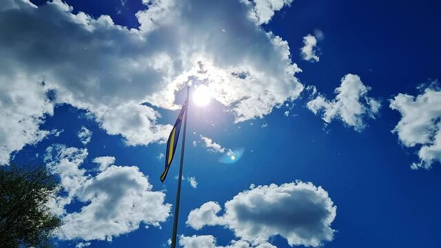 Waving Swedish flag in the wind