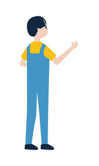 worker standing sideway