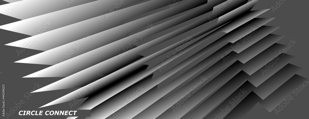 Poster Futuristic layers with shadows. Design banner illustration. Vector abstract background