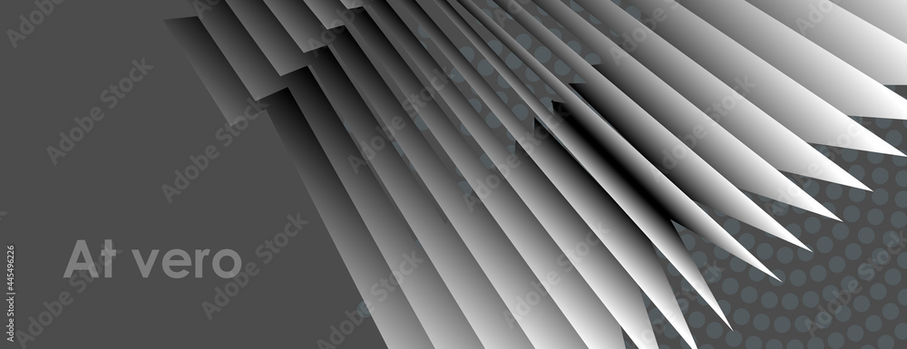 Poster Futuristic layers with shadows. Design banner illustration. Vector abstract background