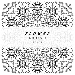 Mehndi flower for henna, mehndi, tattoo, decoration. decorative ornament in ethnic oriental style. doodle ornament. coloring book page.