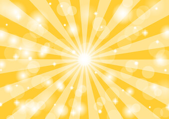 ビーム　キラキラ　集中線　放射線　背景　壁紙　黄色