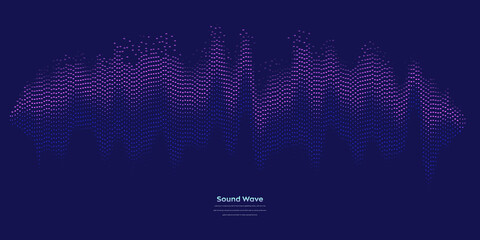 Vector sound wave. Abstract colorful digital equalizer. Audio wave graph of frequency and spectrum vector illustration on dark background.
