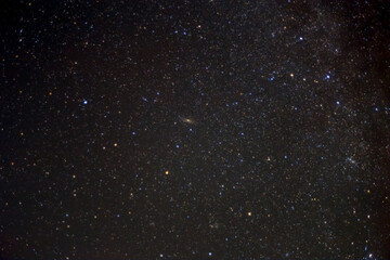 closeup night starry sky background, andromeda galaxy night scene