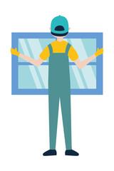 builder man with a window