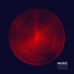 Vector sound wave. Abstract colorful digital music equalizer. Audio wave graph of frequency and spectrum vector illustration on dark background.
