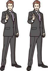 指差すビジネスマン 全身