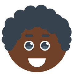 avatar face of black smiling man. African man avatar. Vector illustration. Female cartoon icons.