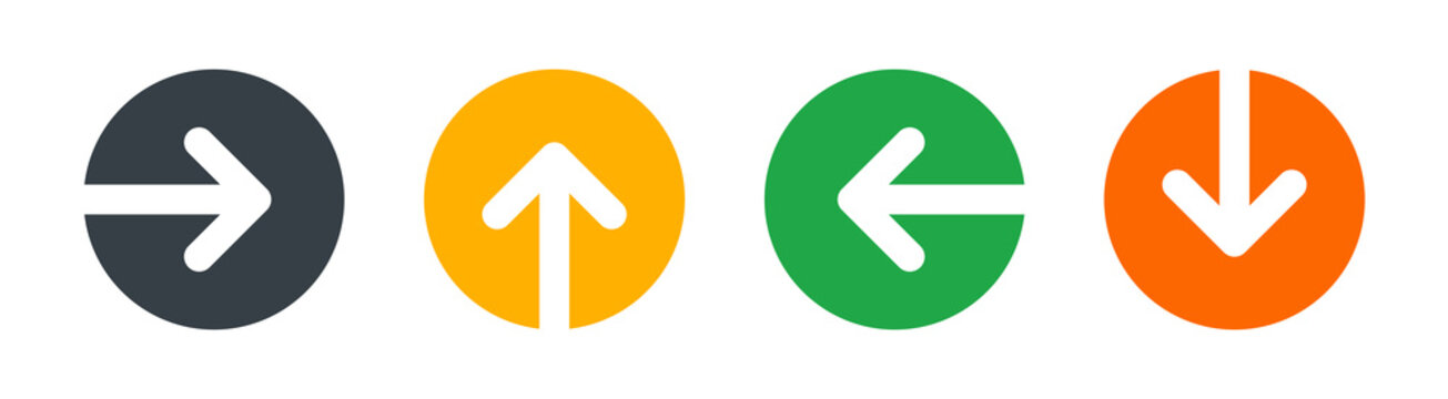 Arrows left, right, up and down icon button vector. Directions concept