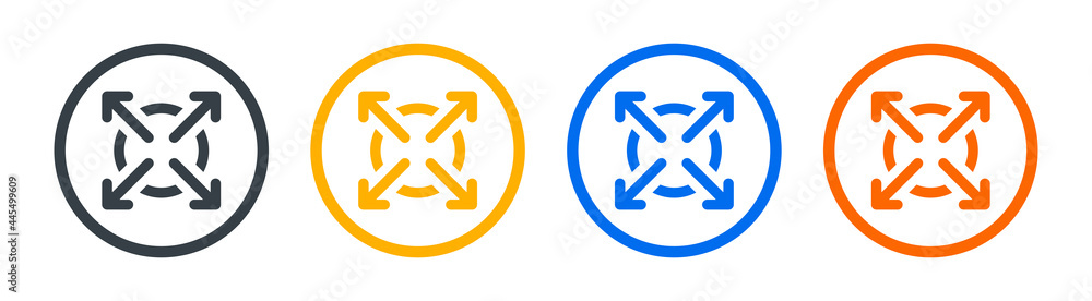Poster Expand vector icon isolated on background.