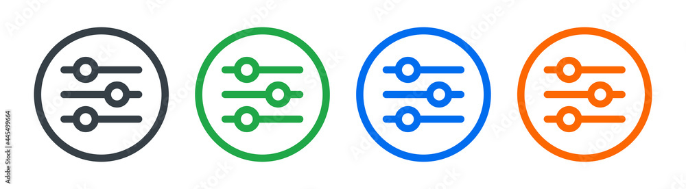 Poster Adjustment vector icon isolated on white background. Controls adjust symbol concept.