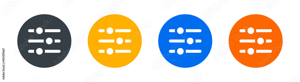 Aufkleber Setting panel or preference slider icon. Vector illustration for adjust mixer volume design.