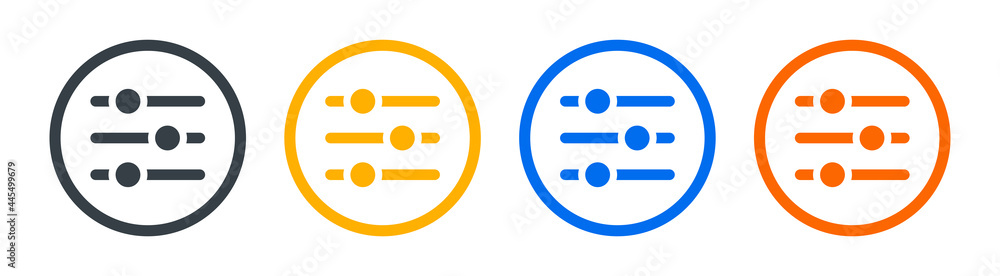 Poster adjustment slider level control. vector icon illustration.
