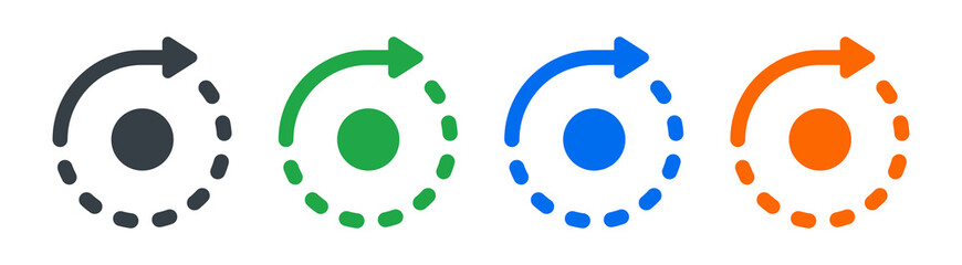 Rotation, reload, refresh, circle, cycle arrow signs. Vector illustration