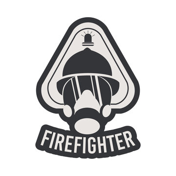 firefighter badge with gas mask
