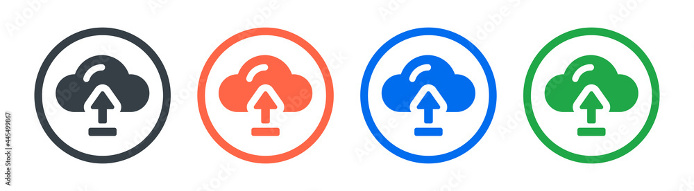 Poster Upload download cloud arrow. Computing symbol vector illustration.