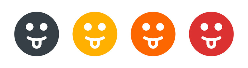 Face smile with tongue out icon vector illustration.