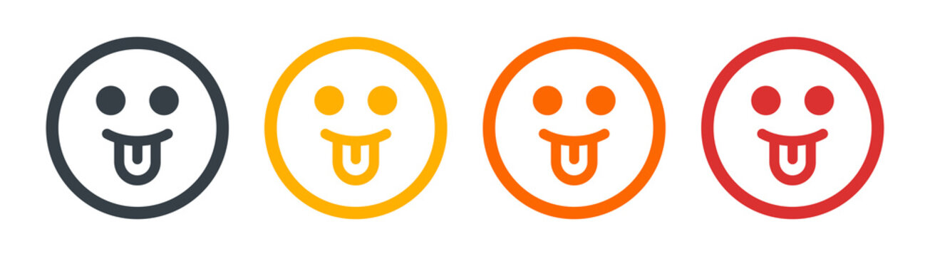 Face With Tongue Sticking Out. Emoticon, Emoji Concept. Smiley Symbol