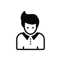 Black solid icon for guy