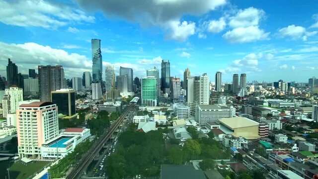 Bangkok timelapse in Sathorn Area, MahaNakhon tower, Thailand