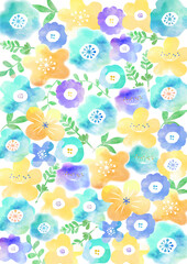 水彩花模様_背景