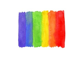 Watercolor clipart, LDBT rainbow colors. Handmade, cute illustration.