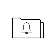 Folder with bell sign. Notifications folder eps ten
