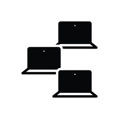 Black solid icon for laptops