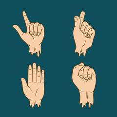 left hands different gesture