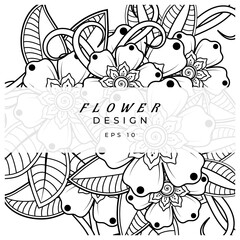 Mehndi flower for henna, mehndi, tattoo, decoration. decorative ornament in ethnic oriental style. doodle ornament. coloring book page.