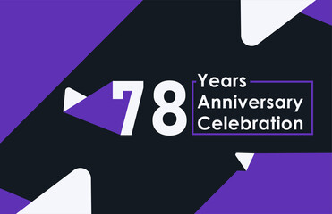 78 years anniversary celebration modern banner template design