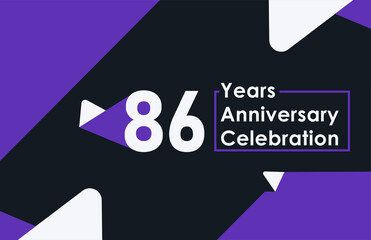 86 years anniversary celebration modern banner template design