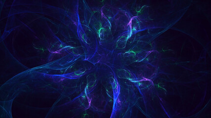 3D rendering abstract blue technology fractal background