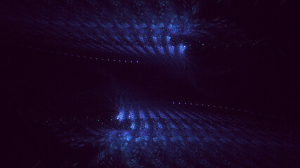 3D rendering abstract blue technology fractal background