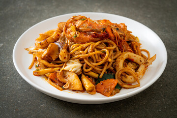 stir fried Tom Yum seafood dried spaghetti