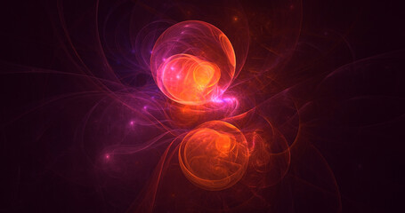 3D rendering abstract colorful fractal light background