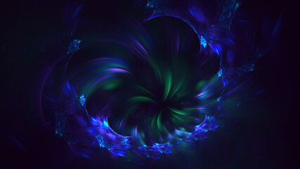 3D rendering abstract colorful fractal light background
