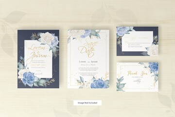 Watercolor wedding card template set with floral and leaves decoration. flowers illustration  floral frame  floral wreath.
