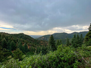 mountains in the morning