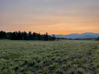 sunset in the mountains