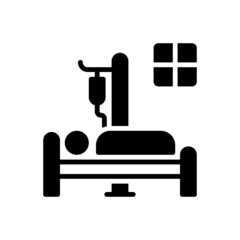 Black solid icon for admitted