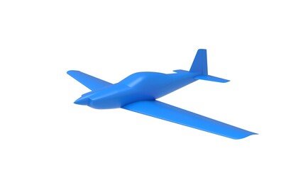 3D rendering of a small airplane outline computer model isolated on white background .